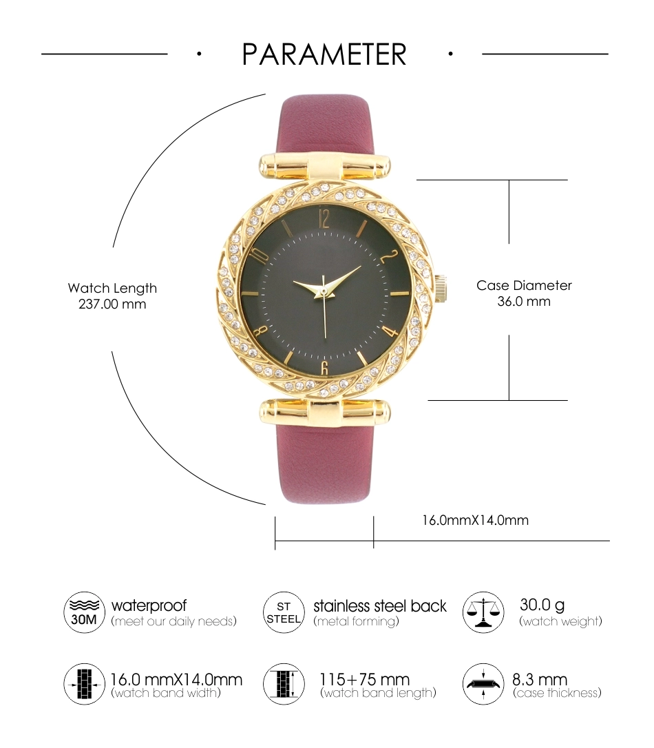 Ladies quartz watches leather Strap 107 Ladies quartz watches leather Strap 107